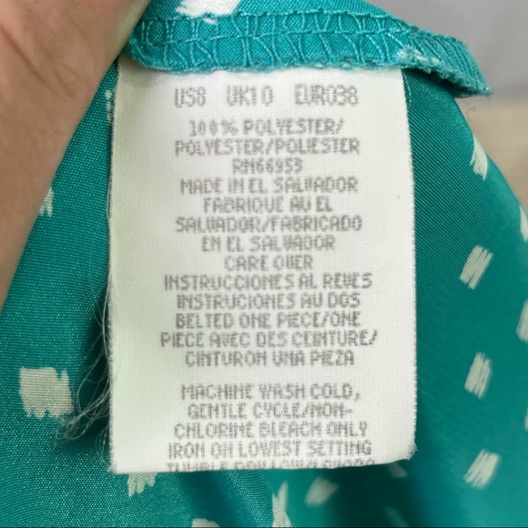 Vintage Leslie Fay Robin’s Egg Blue Dot Dress 8 - Picture 12 of 14